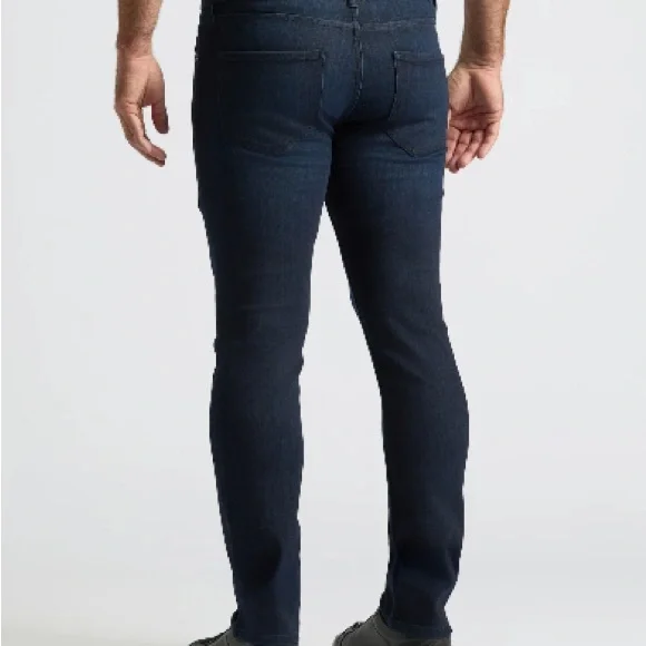 Men's Dark Blue Jeans True Classic NWT 31x34 Slim High Stretch Jeans - Picture 3 of 5